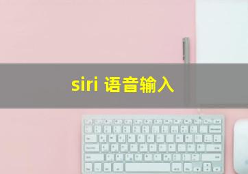 siri 语音输入